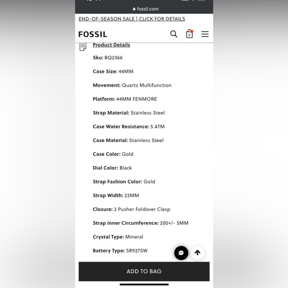 COPY - NWT men’s fossil watch (gold) - Picture 7 of 7